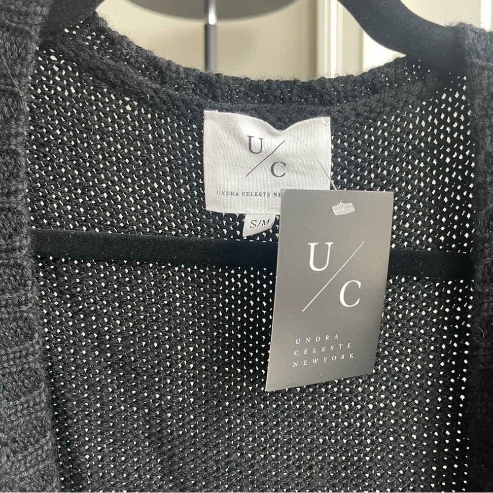 Women's Black and White LOVE Sweater - Picture 4 of 4